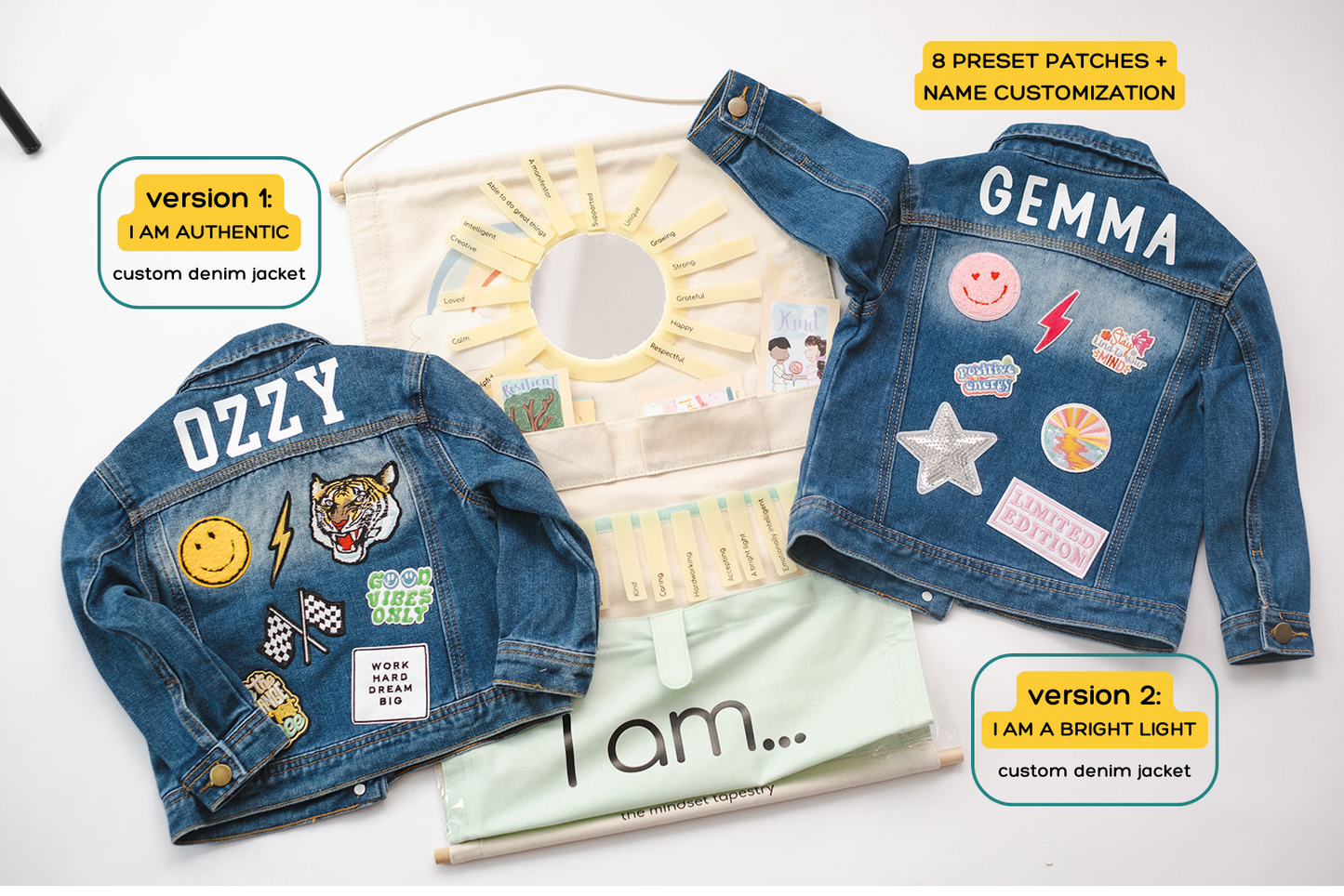 The Mindset Tapestry x Baci Baci: I AM Custom Kids Jacket